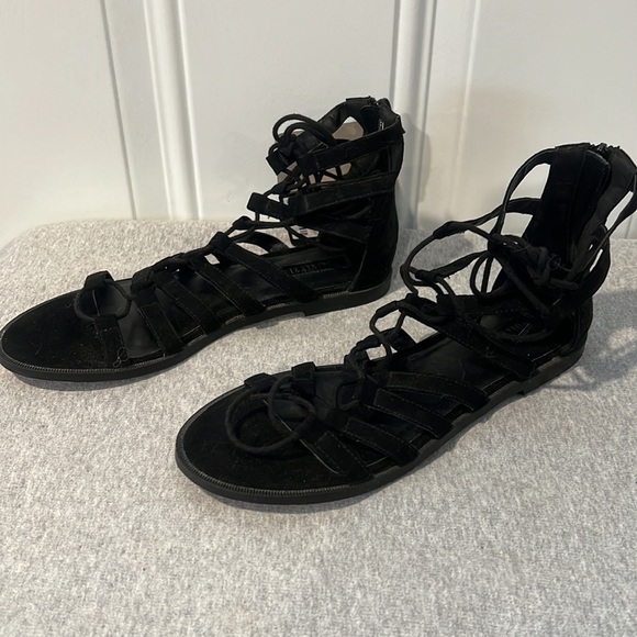 NEW Forever 21 Black Lace Up Sandals Size 7. - Picture 2 of 7